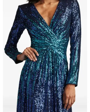 Tadashi Shoji Evona ombré sequin long-sleeve dress - Blue - サムネイル4