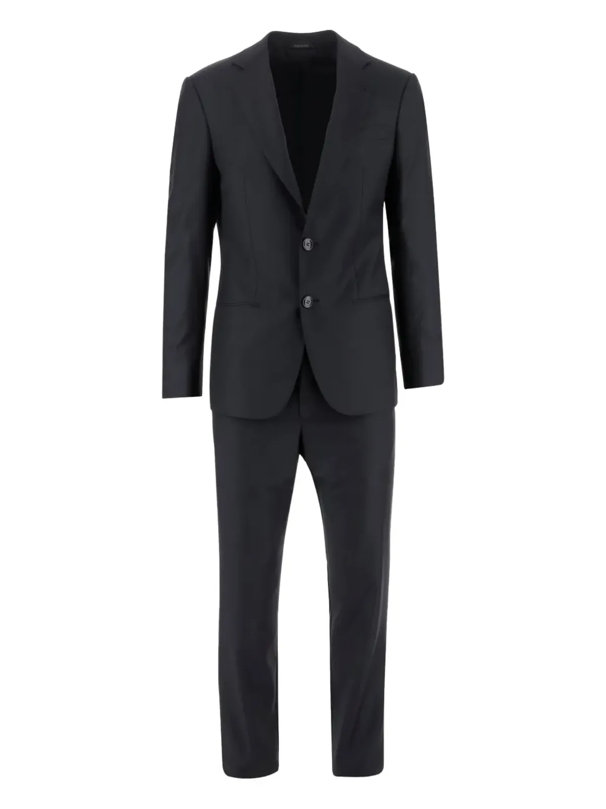 Giorgio Armani ネイビーのボタン留めウールスーツ - 画像1