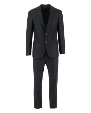 Giorgio Armani ネイビーのボタン留めウールスーツ - サムネイル1