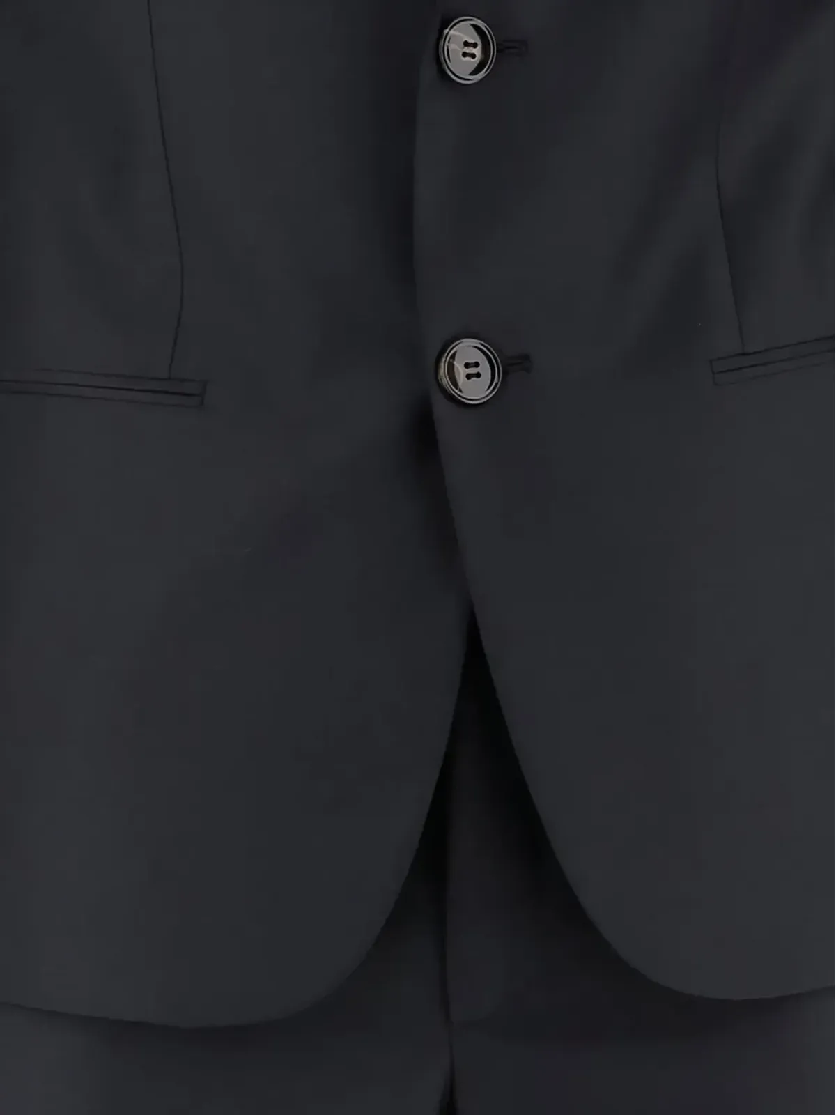 Giorgio Armani ネイビーのボタン留めウールスーツ - 画像2