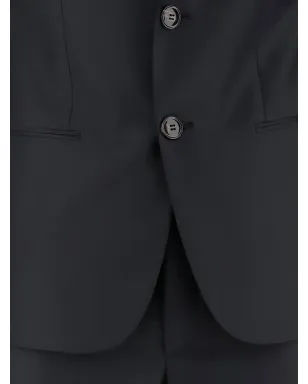 Giorgio Armani ネイビーのボタン留めウールスーツ - サムネイル2