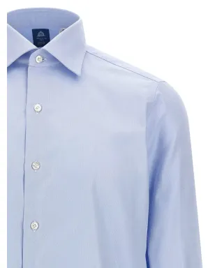 Finamore 1925 Napoli ボタンカフス コットンシャツ - ブルー - サムネイル4