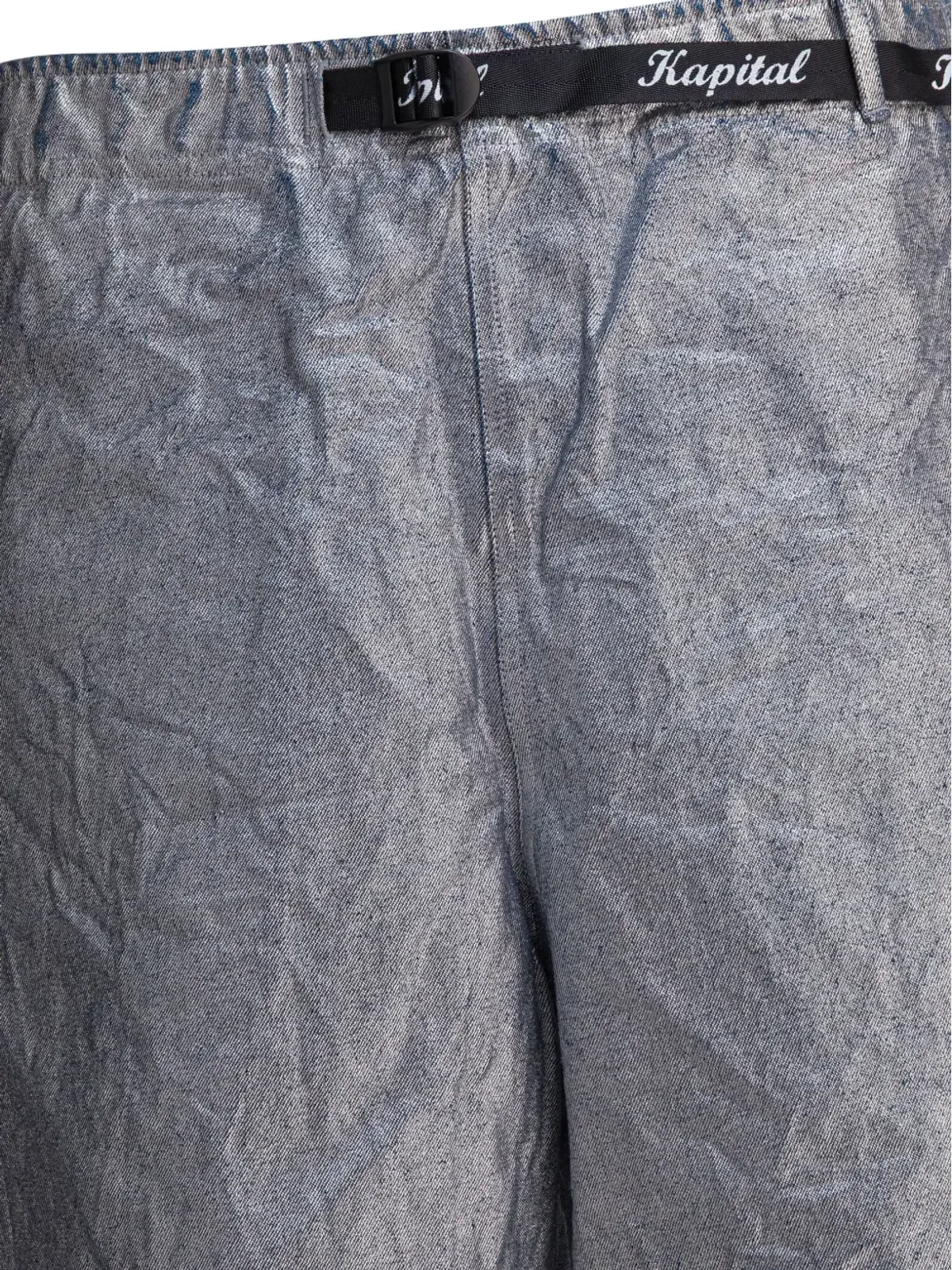 KAPITAL 12oz metallic-effect bermuda shorts - Silver - 画像3