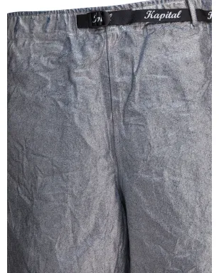 KAPITAL 12oz metallic-effect bermuda shorts - Silver - サムネイル3