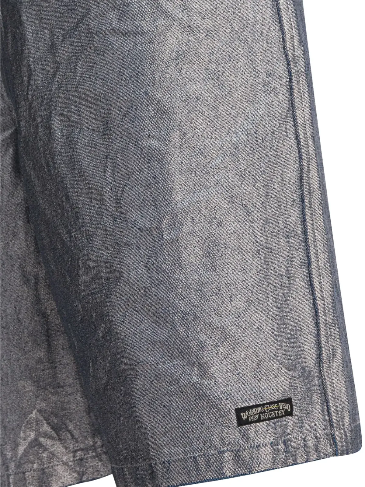 KAPITAL 12oz metallic-effect bermuda shorts - Silver - 画像4