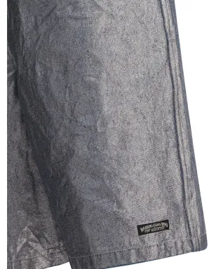 KAPITAL 12oz metallic-effect bermuda shorts - Silver - サムネイル4