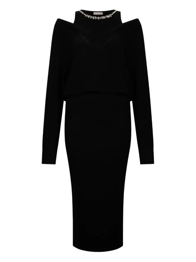 LIU JO LIU JO 装飾入りニットミディドレス - ブラックの商品画像