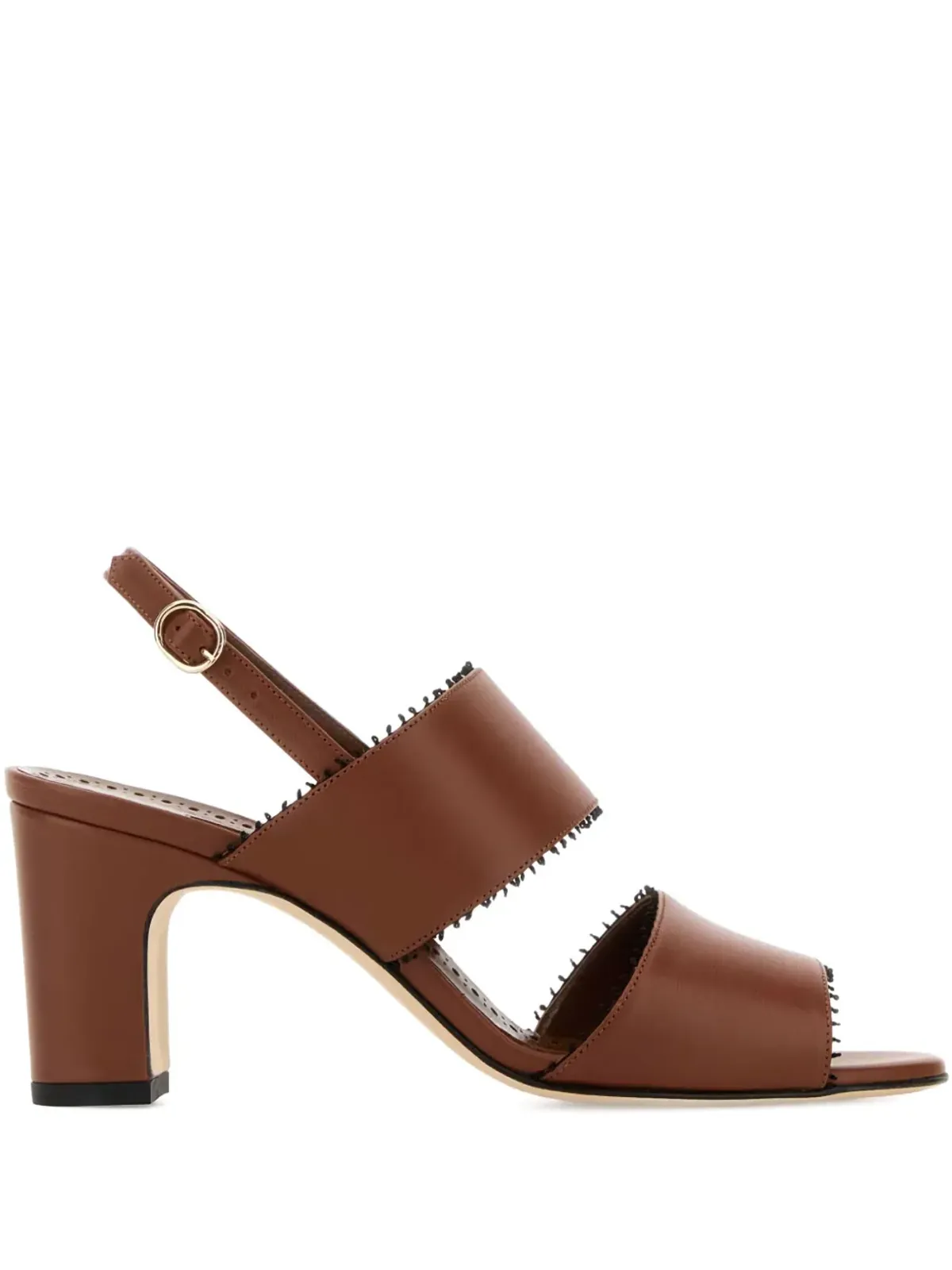Manolo Blahnik レザー ヒール サンダル - 画像1