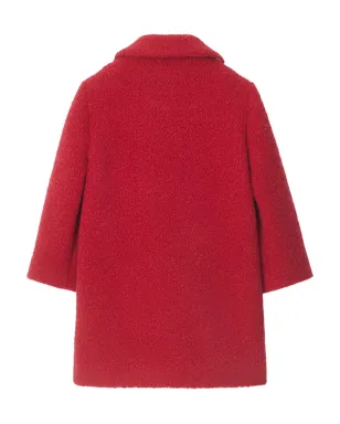 Burberry Kids ピーターパンカラー ブークレ コート - サムネイル2