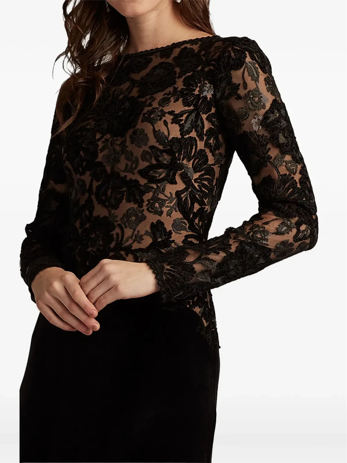 Tadashi Shoji フォレナ刺繍入りマキシドレス - 画像4