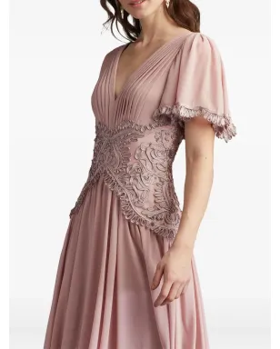 Tadashi Shoji プリーツレースインサート ミディドレス - サムネイル4