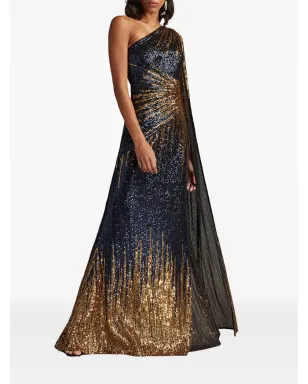 Tadashi Shoji マルセイユ スパンコール付きワンショルダードレス - サムネイル2