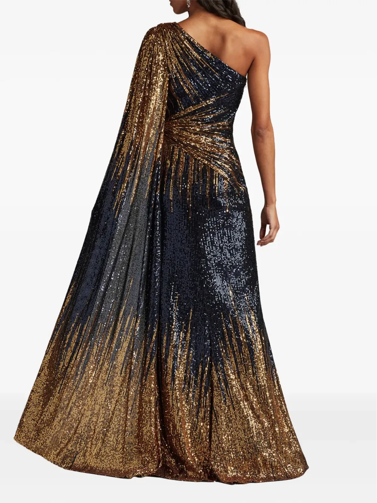 Tadashi Shoji マルセイユ スパンコール付きワンショルダードレス - 画像3
