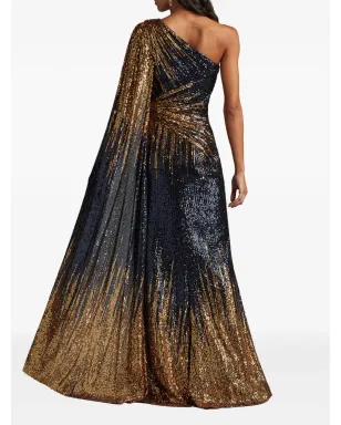 Tadashi Shoji マルセイユ スパンコール付きワンショルダードレス - サムネイル3