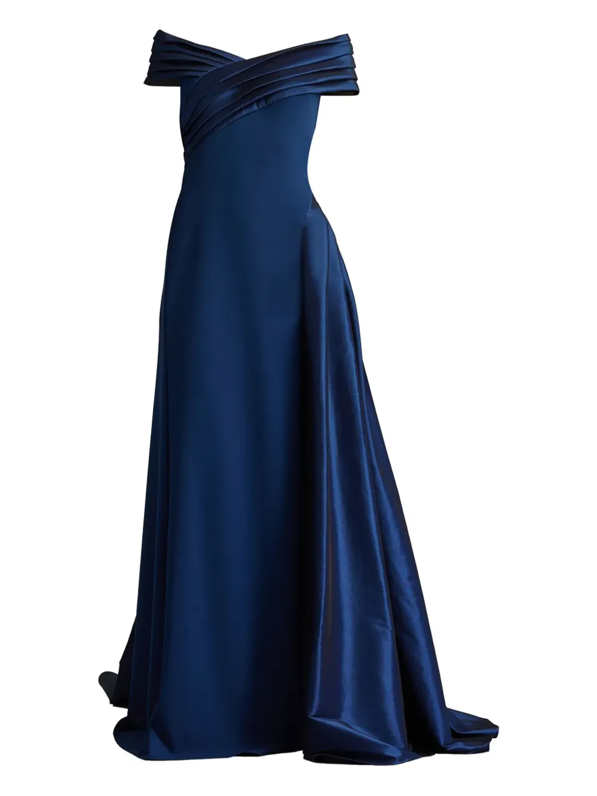 Tadashi Shoji プリーツ入りオフショルダーマキシドレス - 画像1