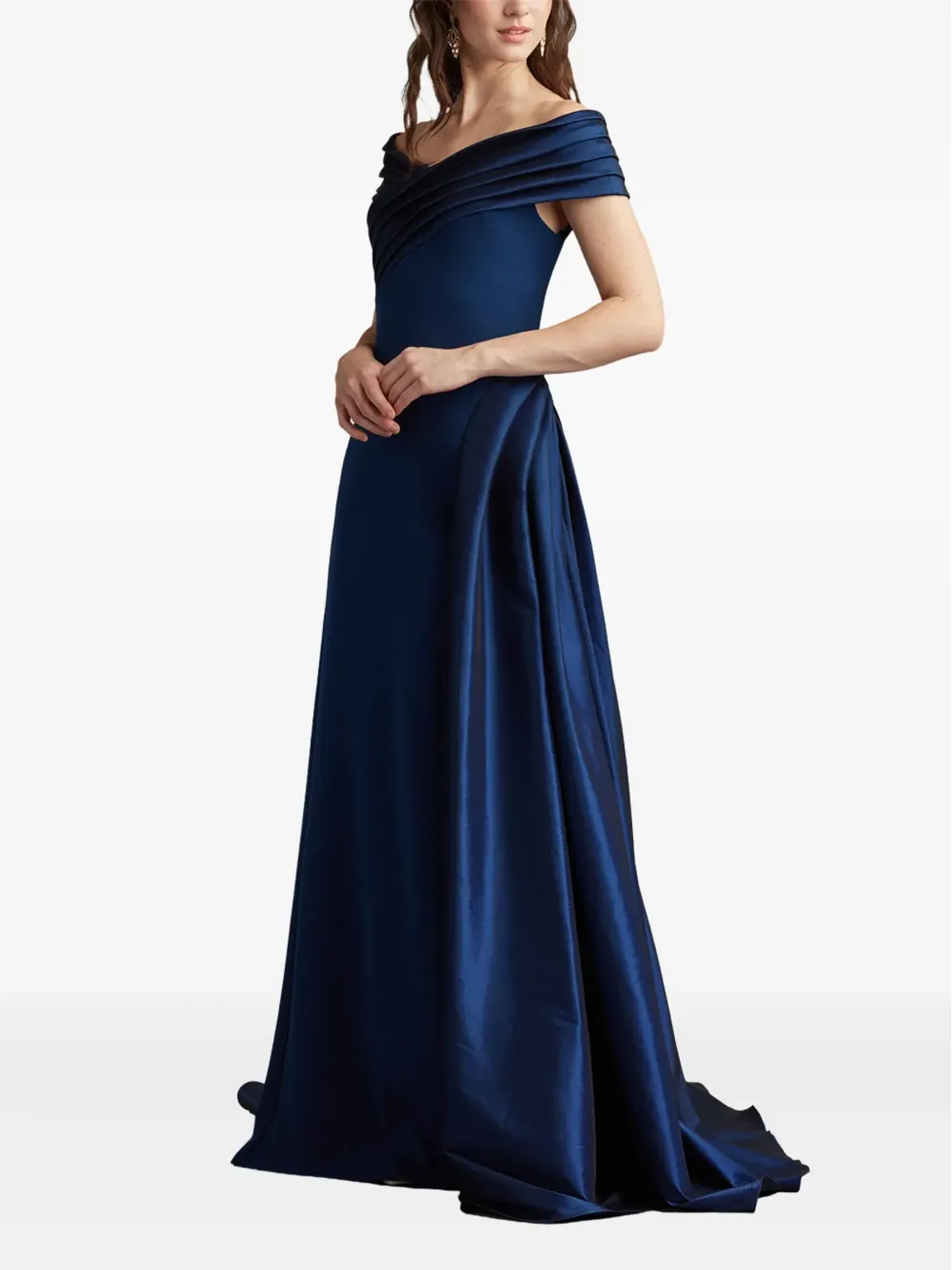Tadashi Shoji プリーツ入りオフショルダーマキシドレス - 画像2