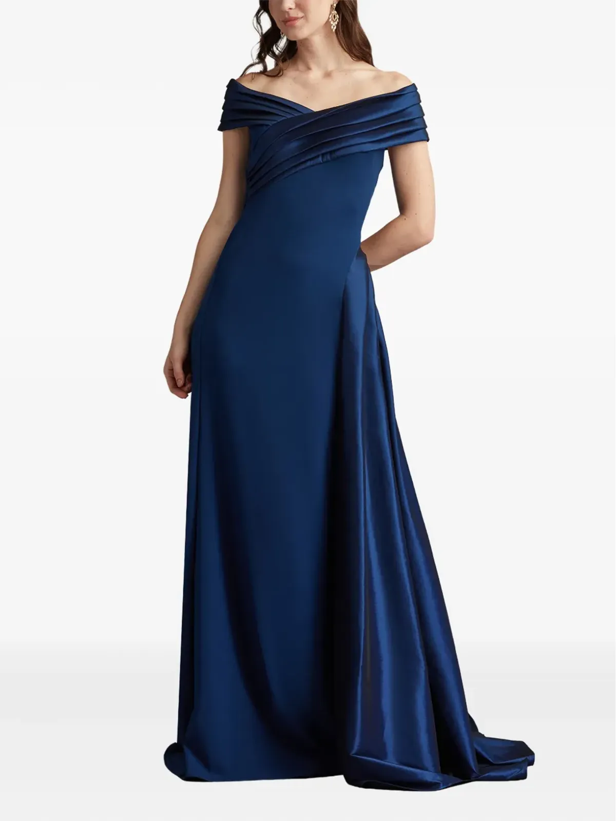 Tadashi Shoji プリーツ入りオフショルダーマキシドレス - 画像3