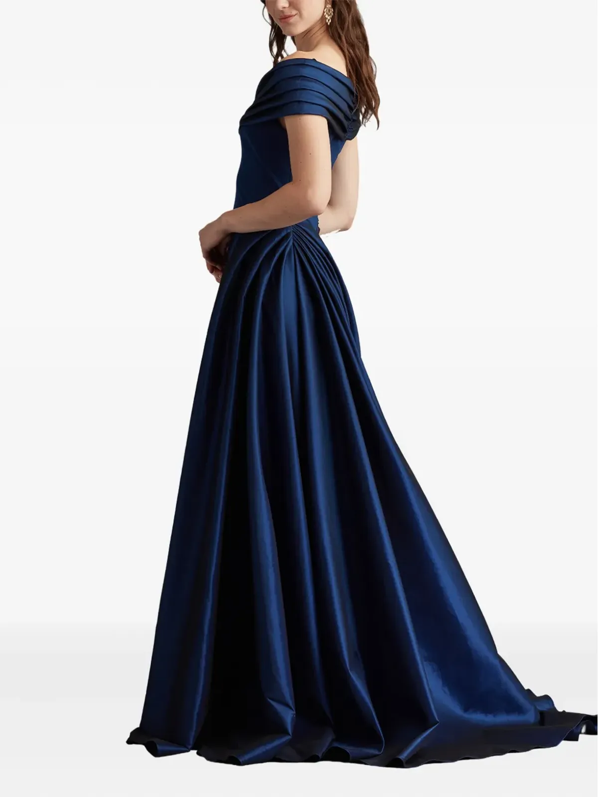 Tadashi Shoji プリーツ入りオフショルダーマキシドレス - 画像4