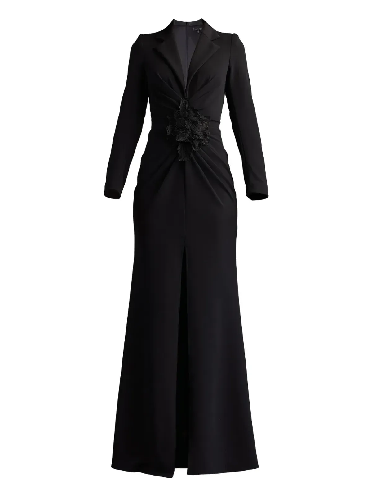 Tadashi Shoji 花刺繍入りVネックのイブニングドレス - 画像1
