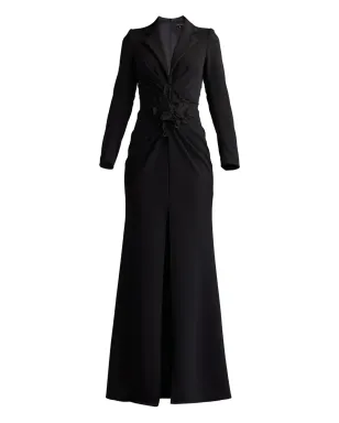 Tadashi Shoji 花刺繍入りVネックのイブニングドレス - サムネイル1