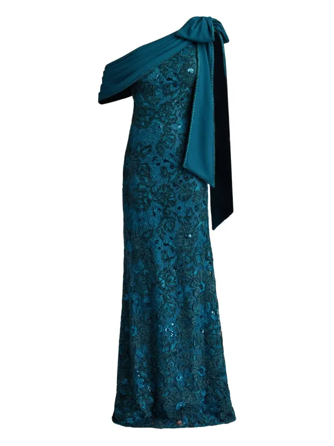 Tadashi Shoji Tadashi Shoji 花柄スパンコールのマキシドレスの商品画像