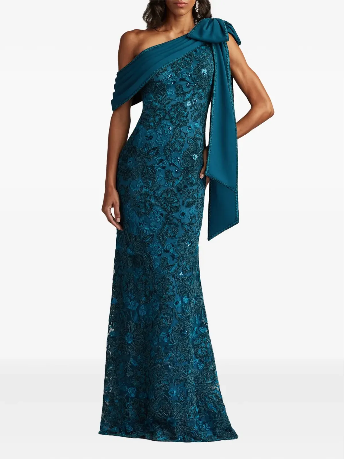 Tadashi Shoji 花柄スパンコールのマキシドレス - 画像2
