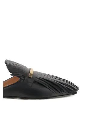 Tod's フリンジ付きレザーミュール - ブラック - サムネイル5