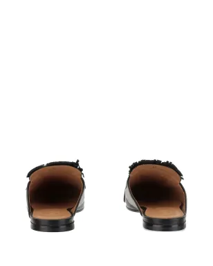 Tod's フリンジ付きレザーミュール - ブラック - サムネイル3