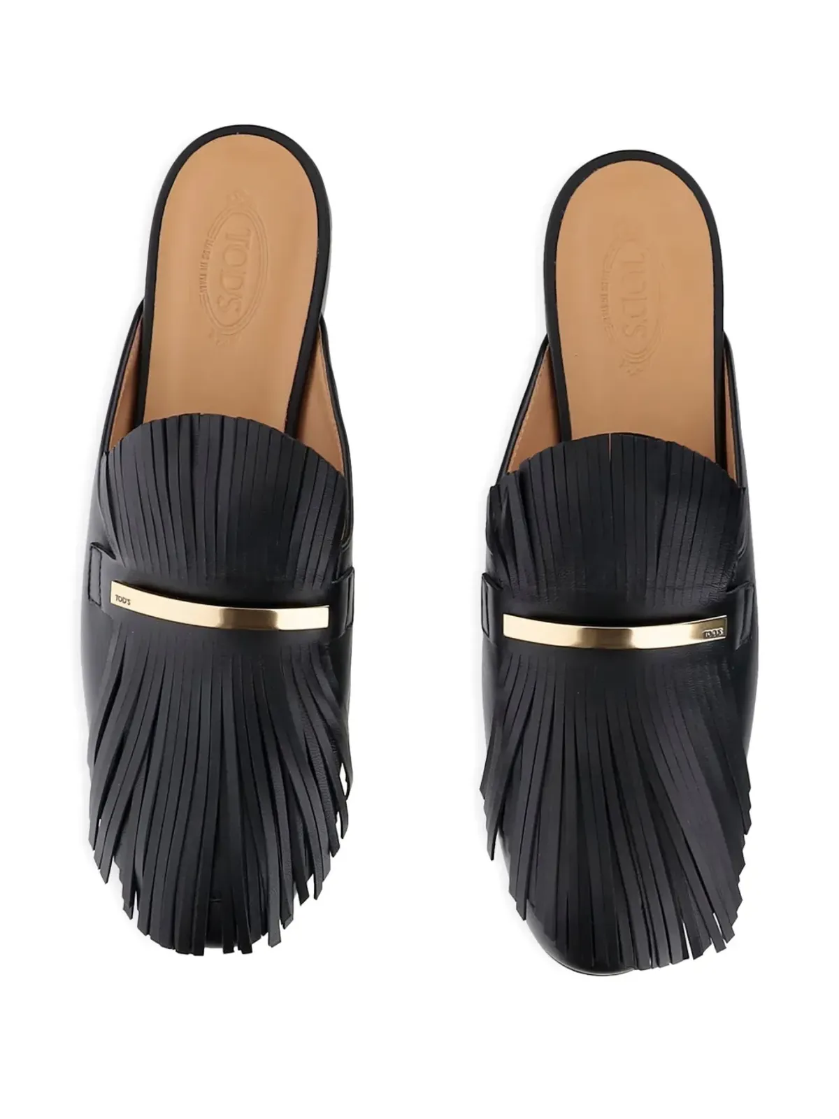 Tod's フリンジ付きレザーミュール - ブラック - 画像4