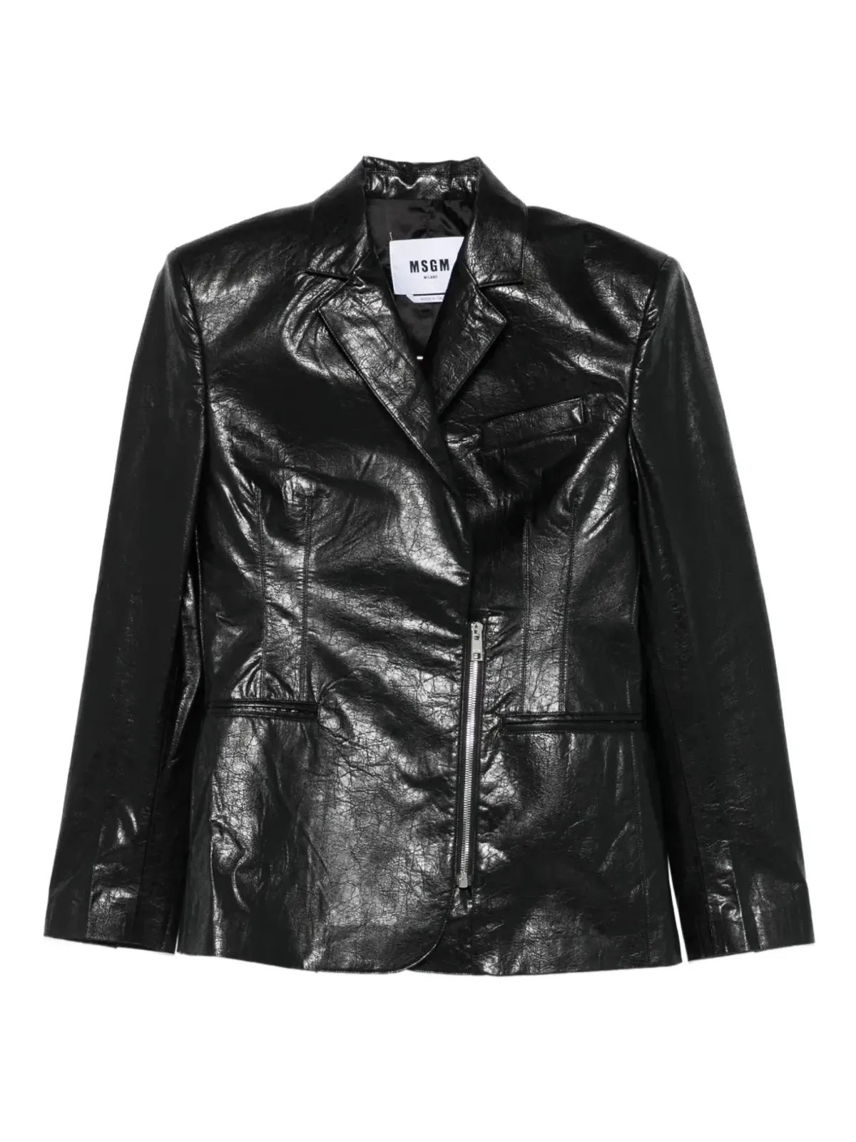 MSGM ノッチド アシンメトリックジップジャケット - 画像1