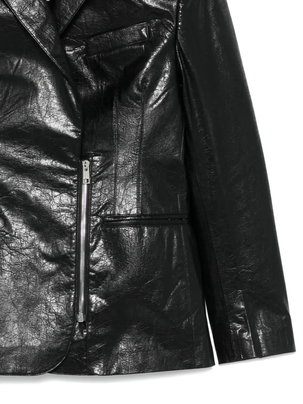 MSGM ノッチド アシンメトリックジップジャケット - 画像3
