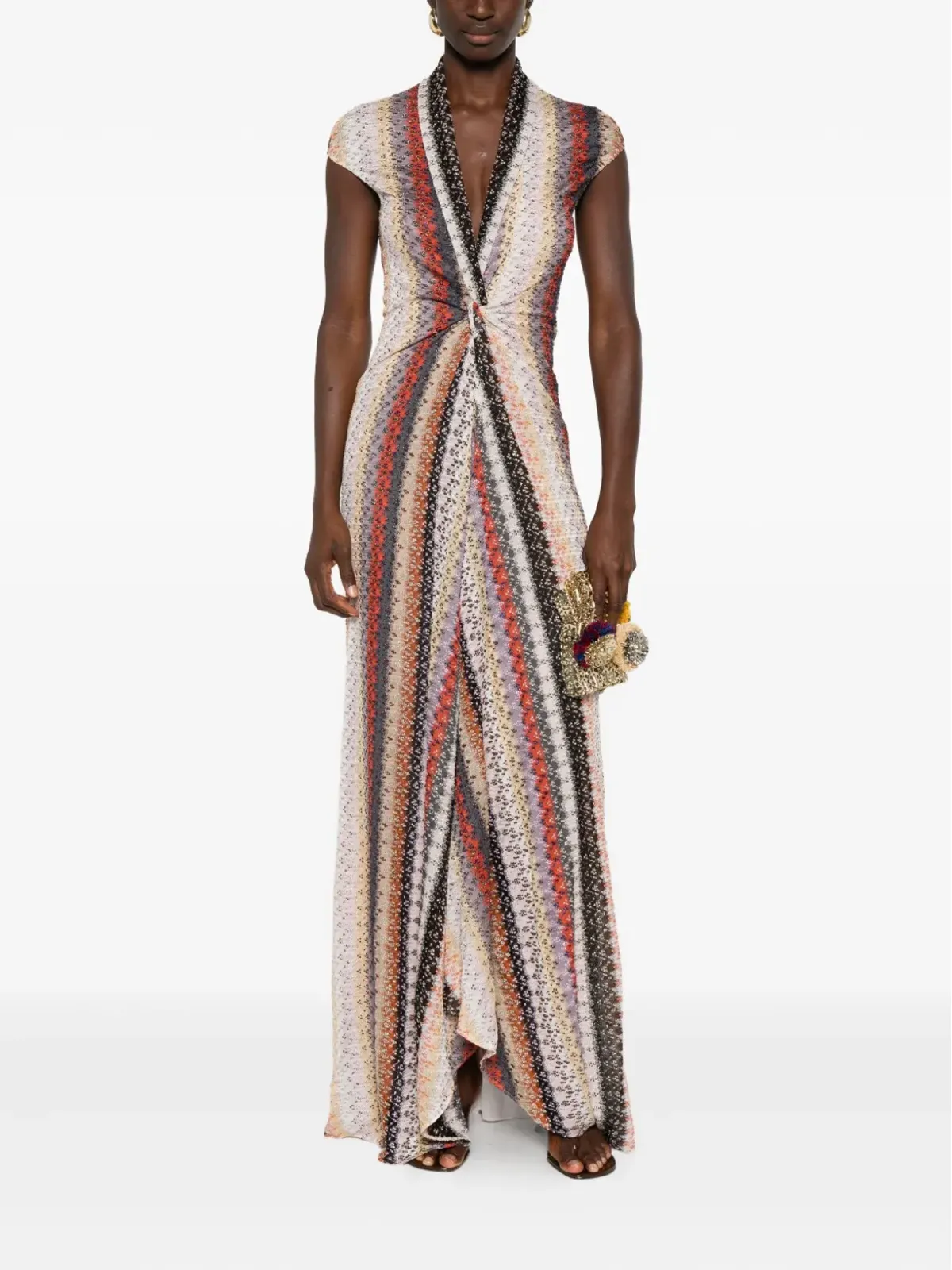 Missoni マルチカラー ストライプニット マキシドレス - 画像2