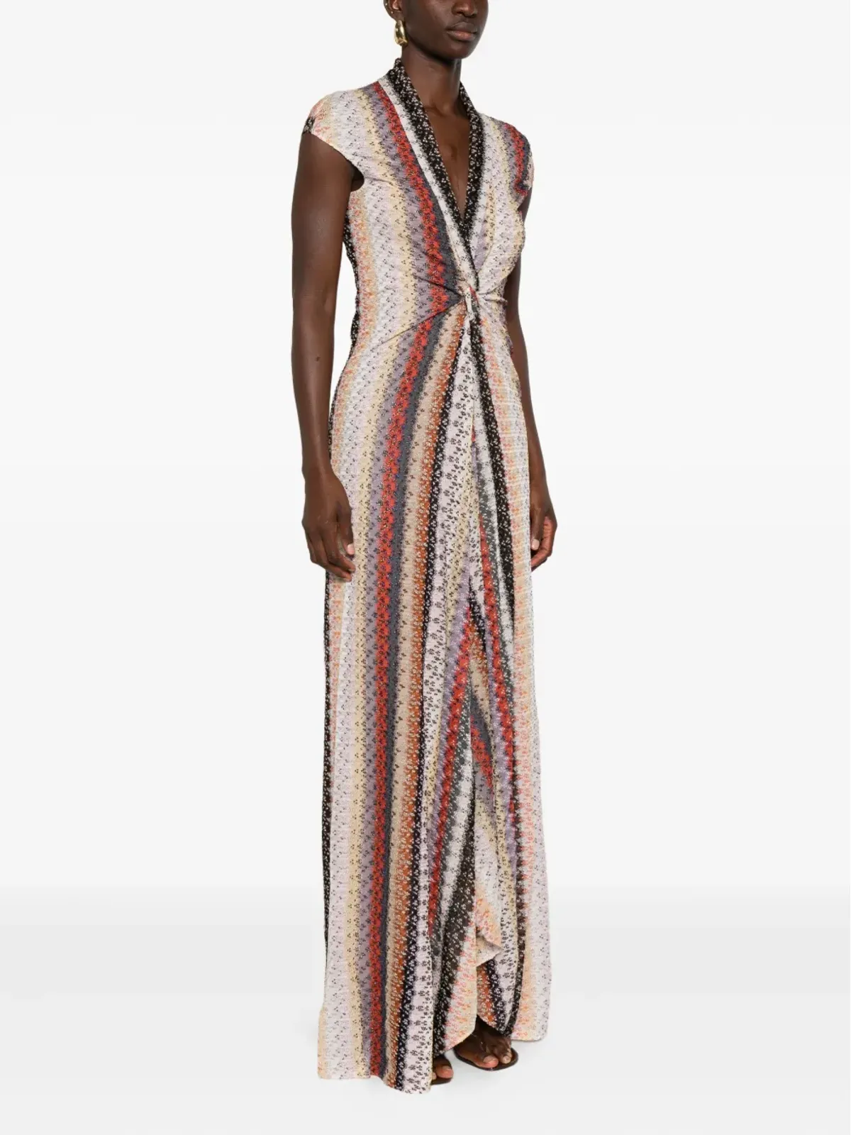 Missoni マルチカラー ストライプニット マキシドレス - 画像3