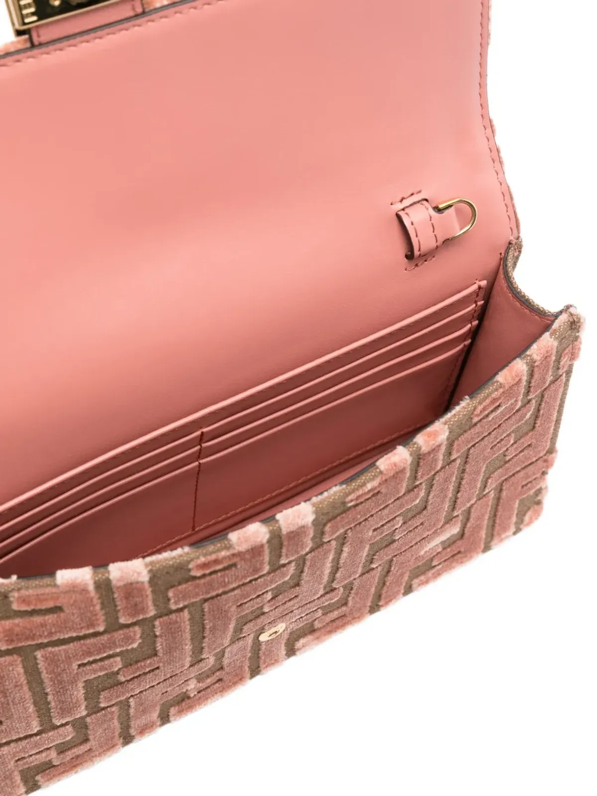 FENDI バゲット FFパターン ベルベット クラッチバッグ - ピンク - 画像5