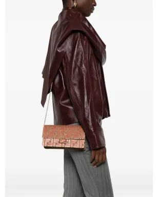 FENDI バゲット FFパターン ベルベット クラッチバッグ - ピンク - サムネイル2