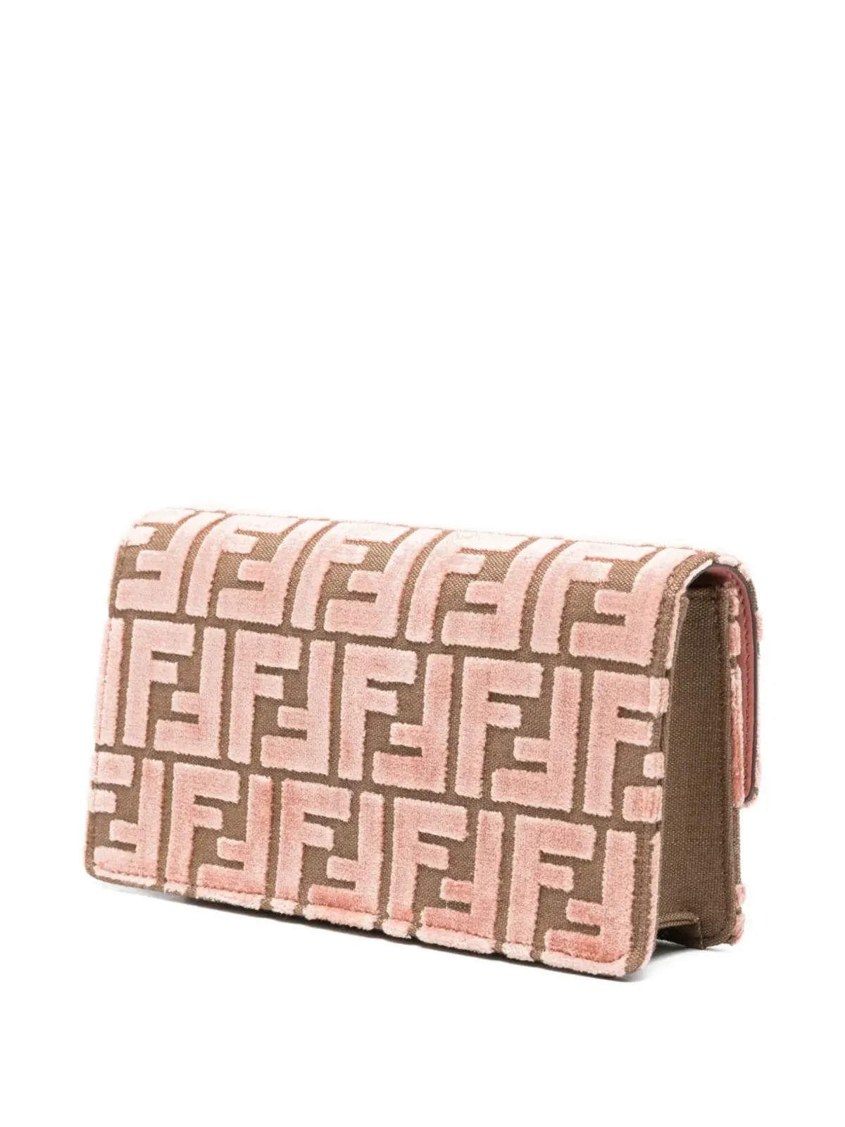 FENDI バゲット FFパターン ベルベット クラッチバッグ - ピンク - 画像3