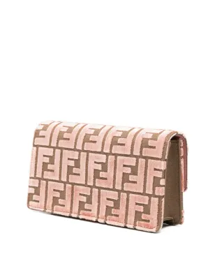 FENDI バゲット FFパターン ベルベット クラッチバッグ - ピンク - サムネイル3