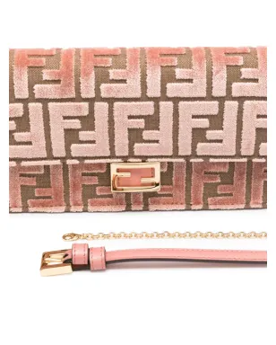 FENDI バゲット FFパターン ベルベット クラッチバッグ - ピンク - サムネイル4
