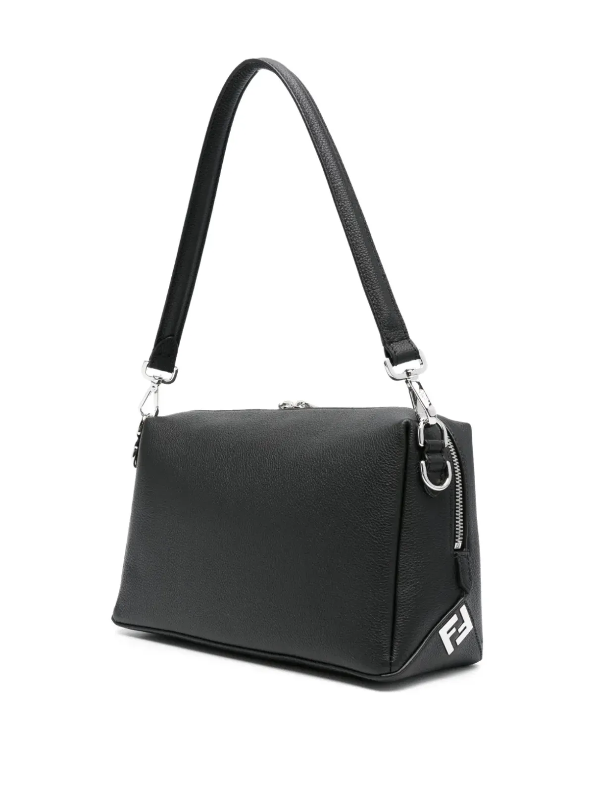 FENDI ルイ ロゴプレート レザー ショルダーバッグ - 画像3