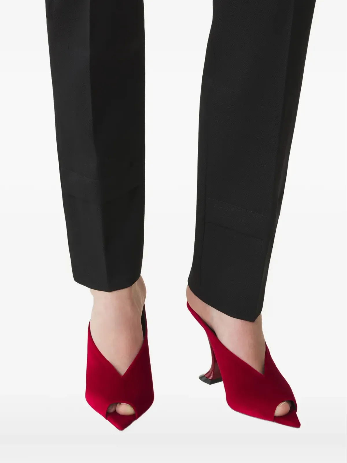 Lanvin ミッドナイトステップ 彫刻ヒール ピープトゥ ミュール - 画像5