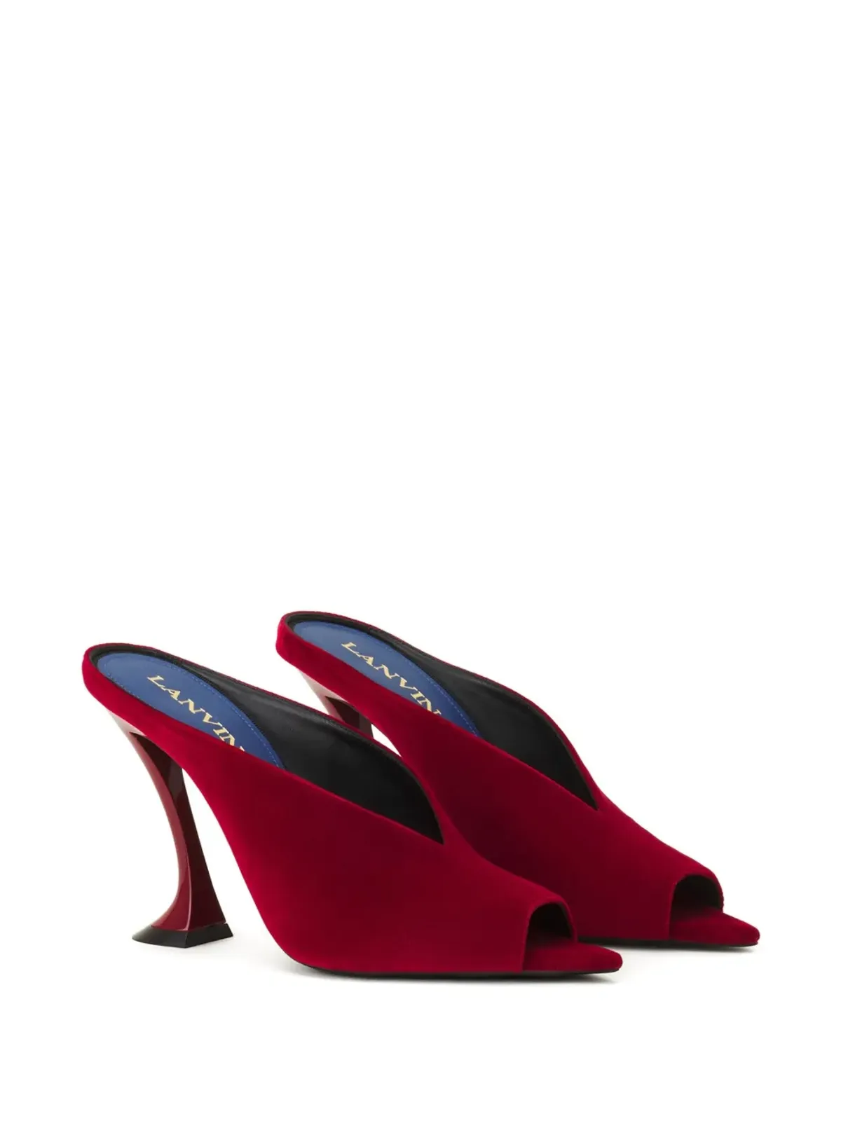 Lanvin ミッドナイトステップ 彫刻ヒール ピープトゥ ミュール - 画像2