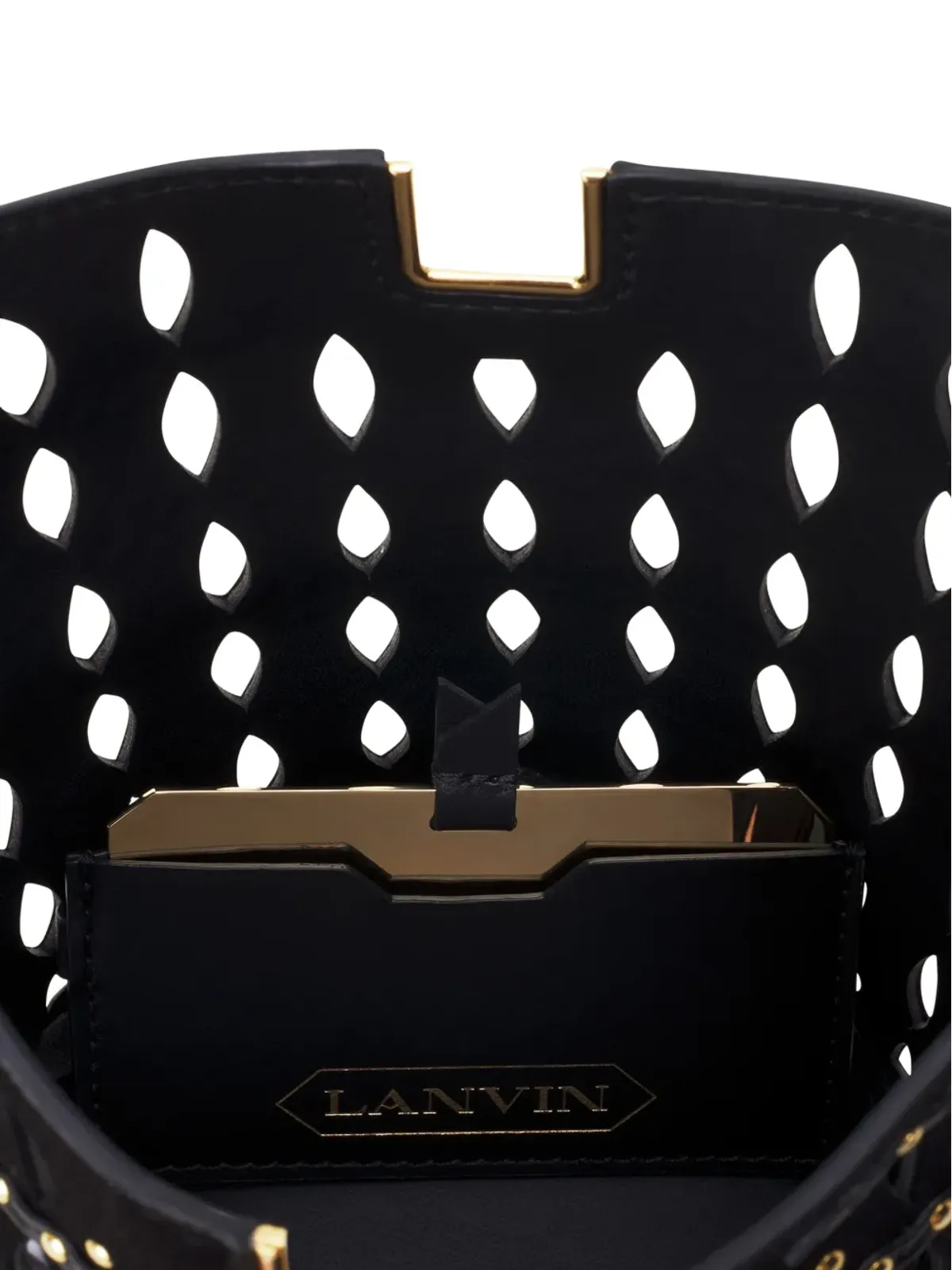 Lanvin カットアウトスタッズ付きバケツバッグ - 画像3