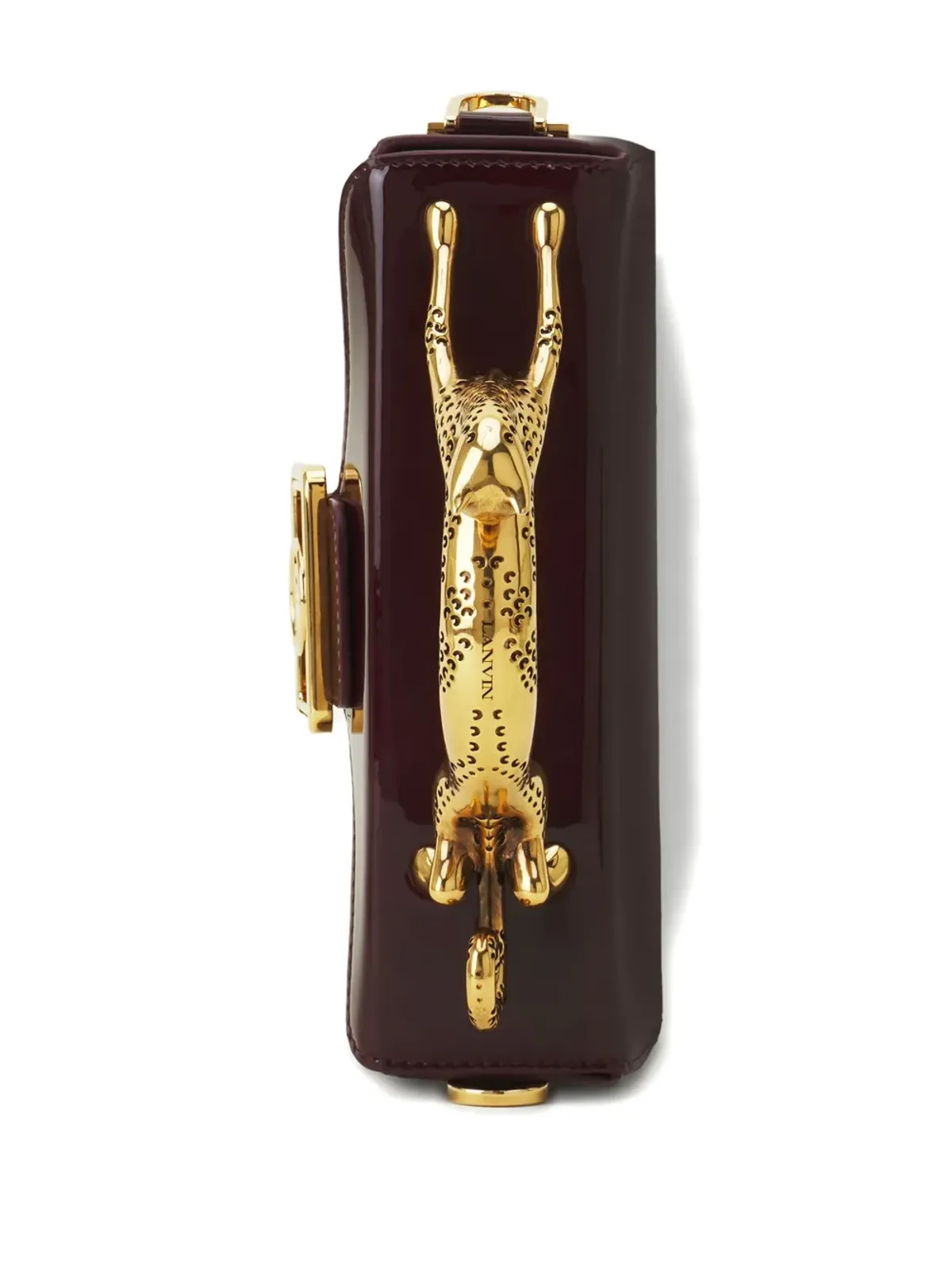 Lanvin Pencil leopard-embellished patent-leather mini bag - Red - 画像5