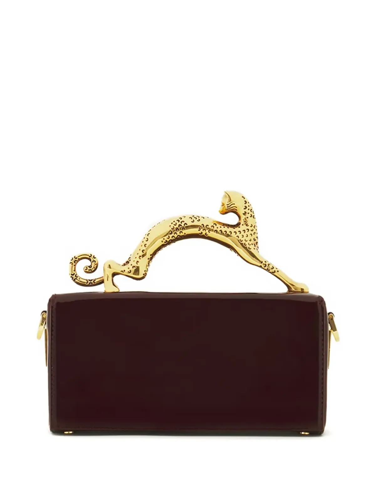 Lanvin Pencil leopard-embellished patent-leather mini bag - Red - 画像2
