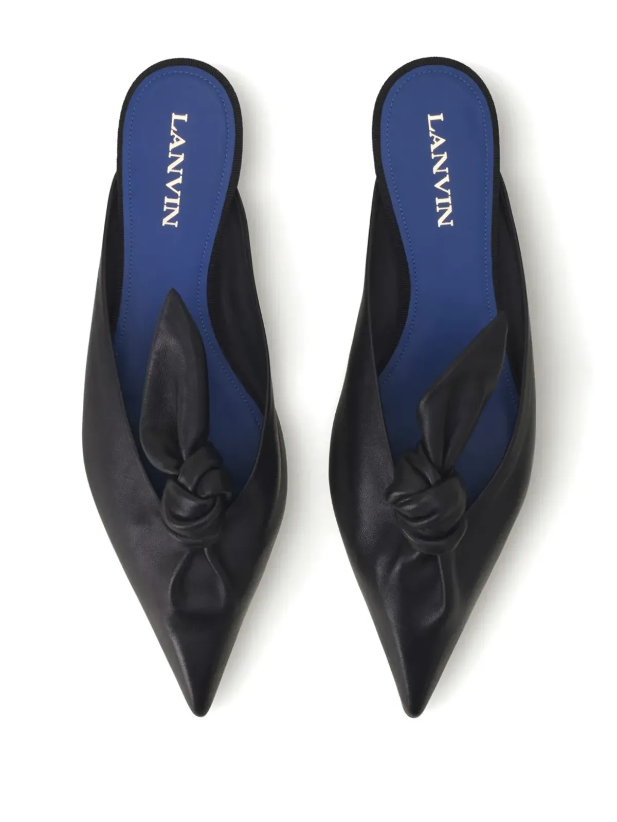 Lanvin 結び目ディテール付きポインテッドトゥ・フラットミュール - 画像3