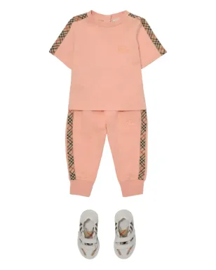 Burberry Kids チェックトリム刺繍入りTシャツ - サムネイル1