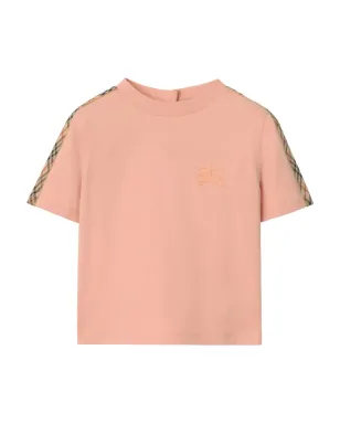 Burberry Kids チェックトリム刺繍入りTシャツ - サムネイル2