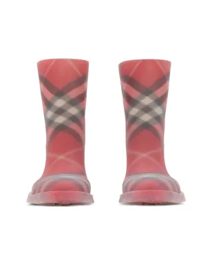 Burberry Kids Marsh check rain boots - POPPY - サムネイル2