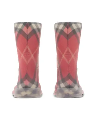 Burberry Kids Marsh check rain boots - POPPY - サムネイル3