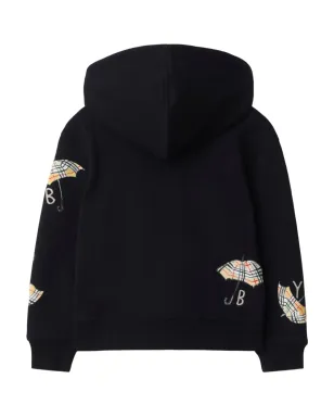 Burberry Kids umbrella-motif zip hoodie - Black - サムネイル2